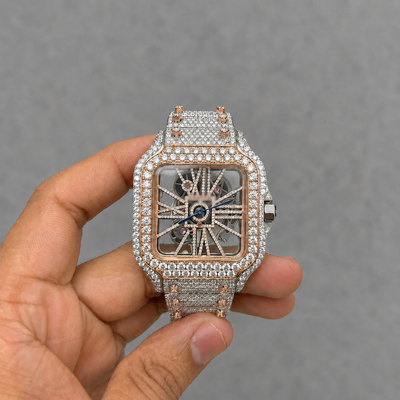Moissanite Skeleton Watch